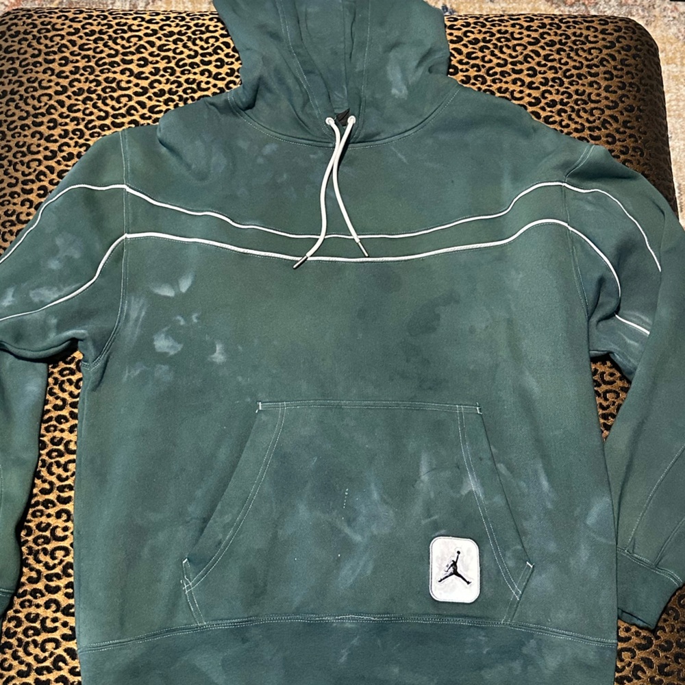 *CUSTOM* Jordan reflective strip green ti-dye hoodie